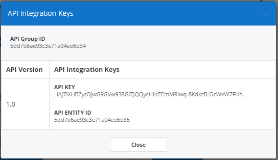 View API Integration Key