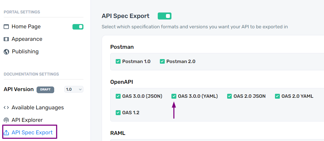 APIMatic Portal API Spec