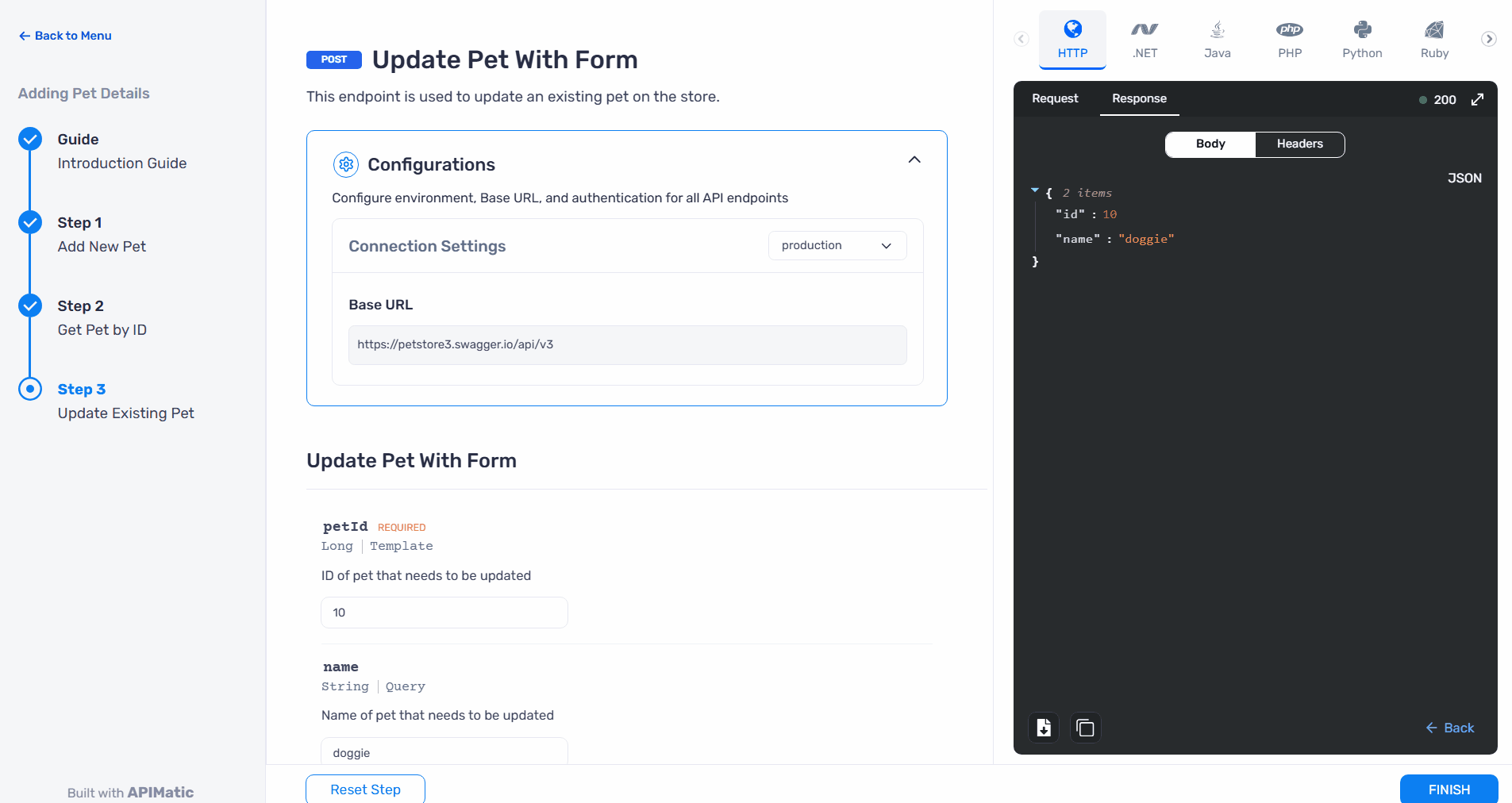 Completion popup with confetti and next recipe