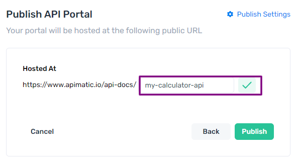 APIMatic Portal Editor Publishing