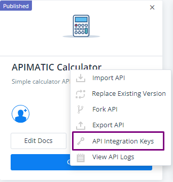 API Integration Key