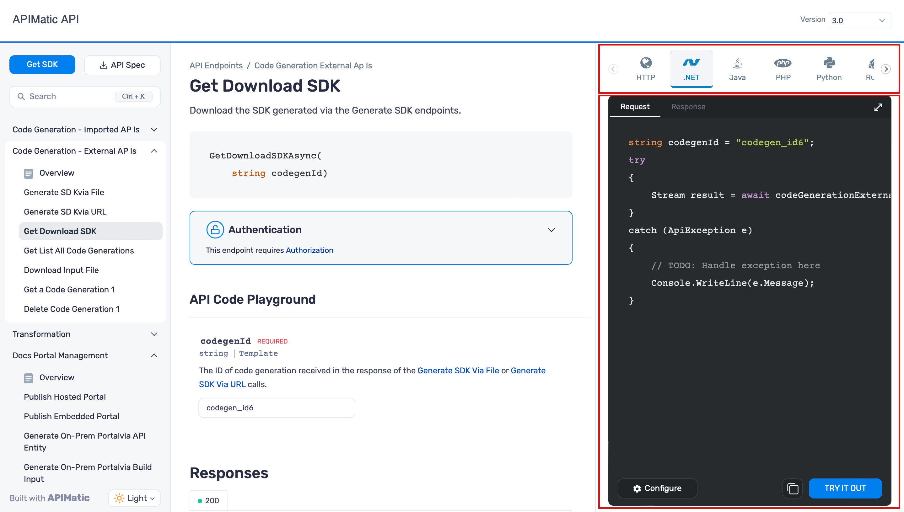 Language Specific Docs