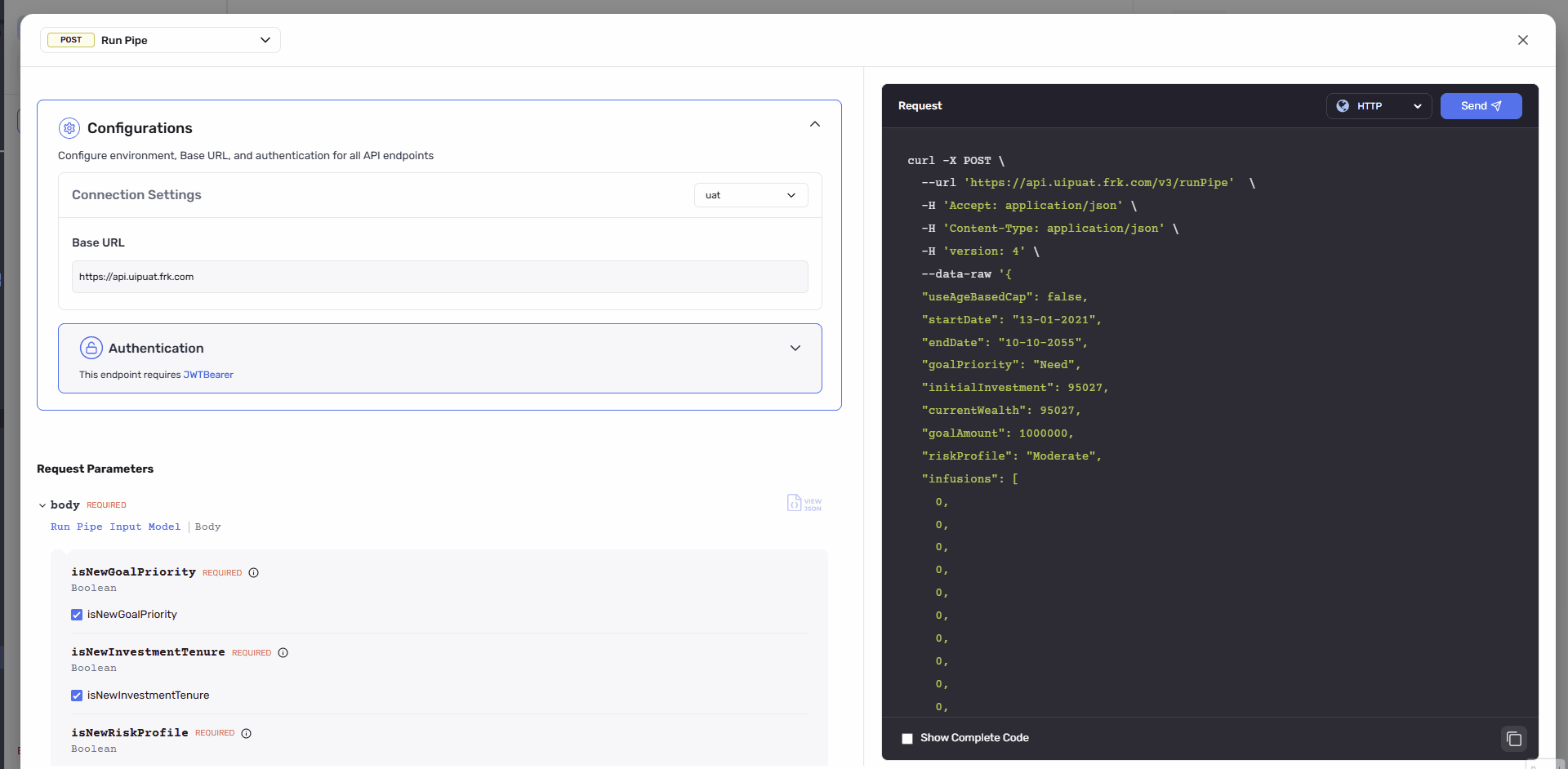 New drawer-based API playground interface