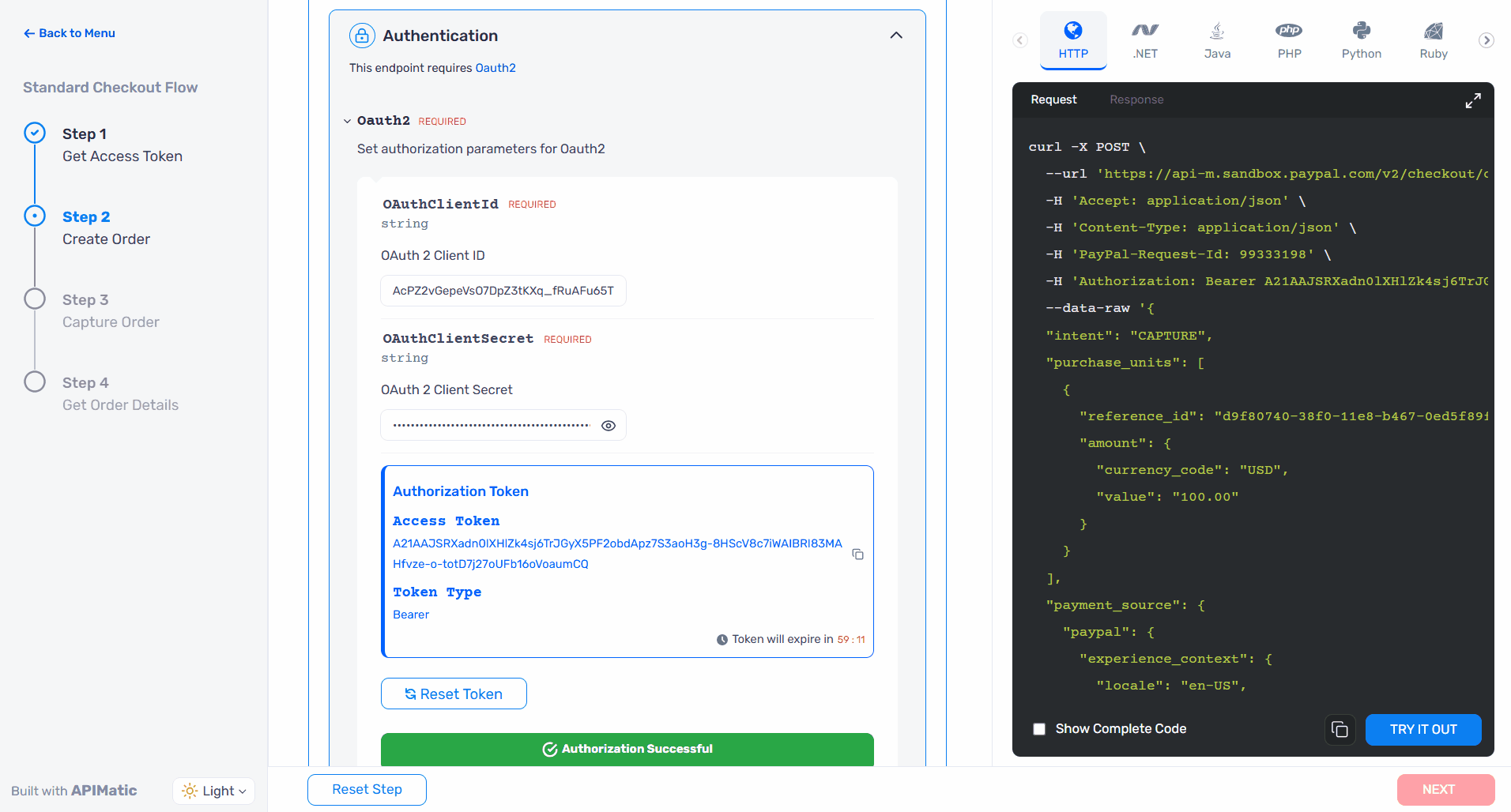 Success toast notification in API Recipes