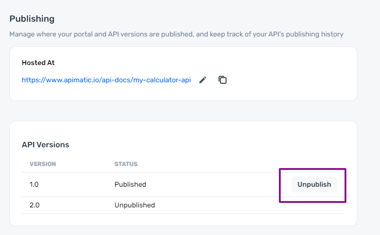 APIMatic Portal Publish