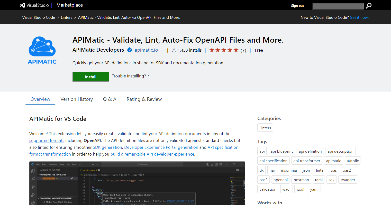 APIMatic for VS Code Extension Marketplace