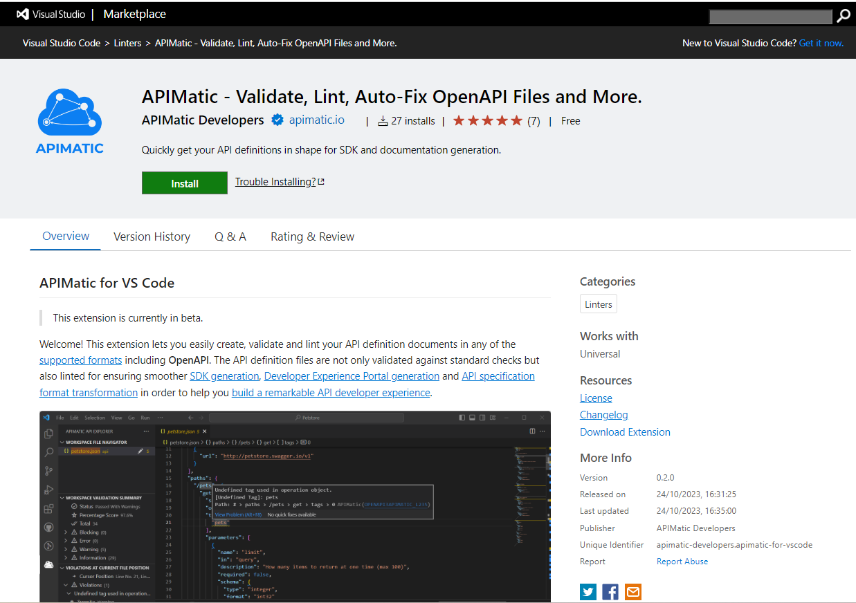 APIMatic for VS Code Extension Marketplace