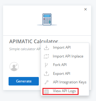 View API Logs