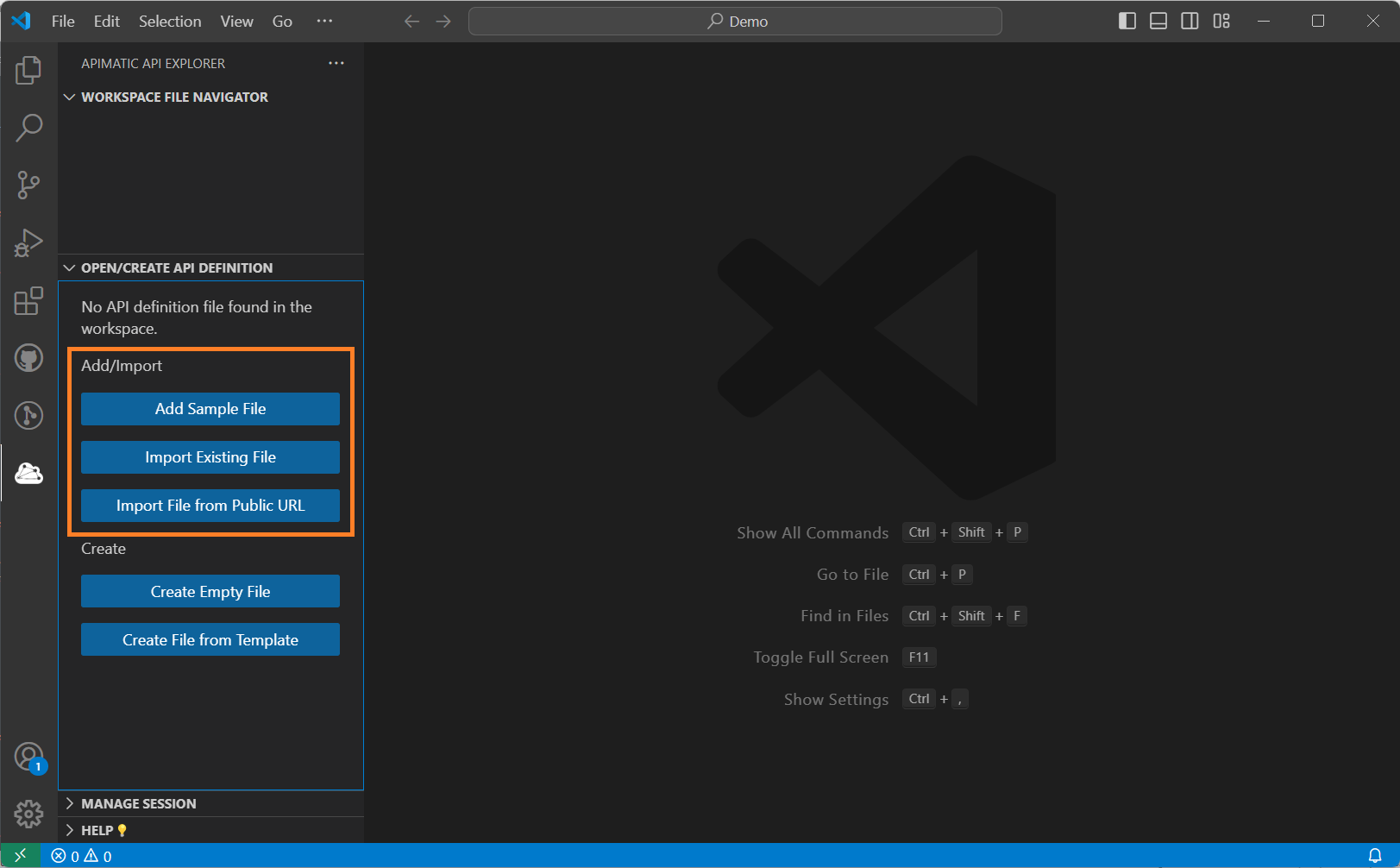 Add Import API Definition