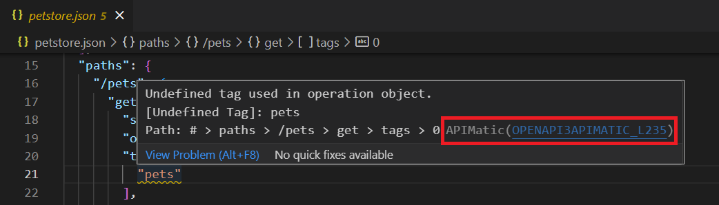 Editor Hover Message Code
