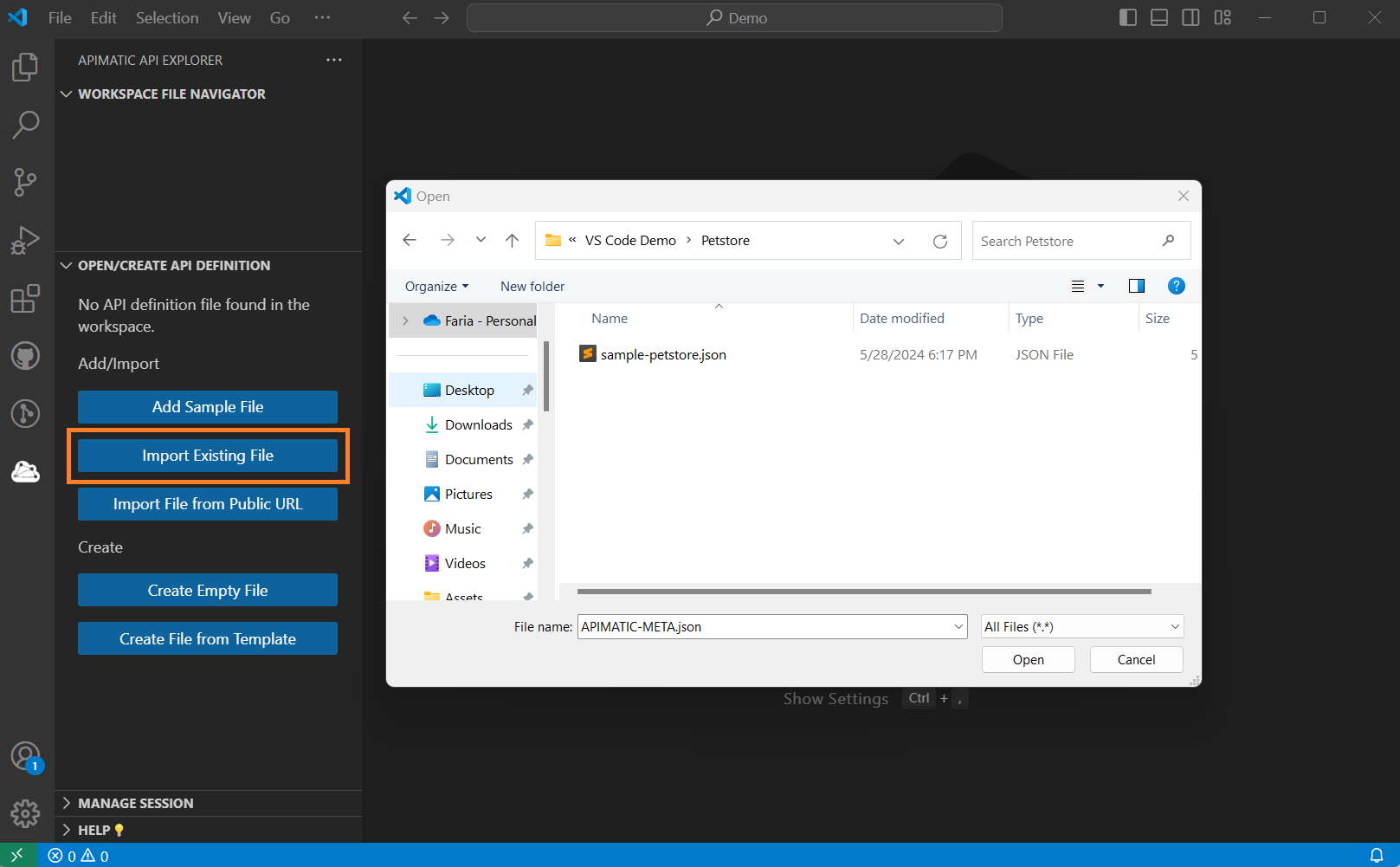 Import Existing File