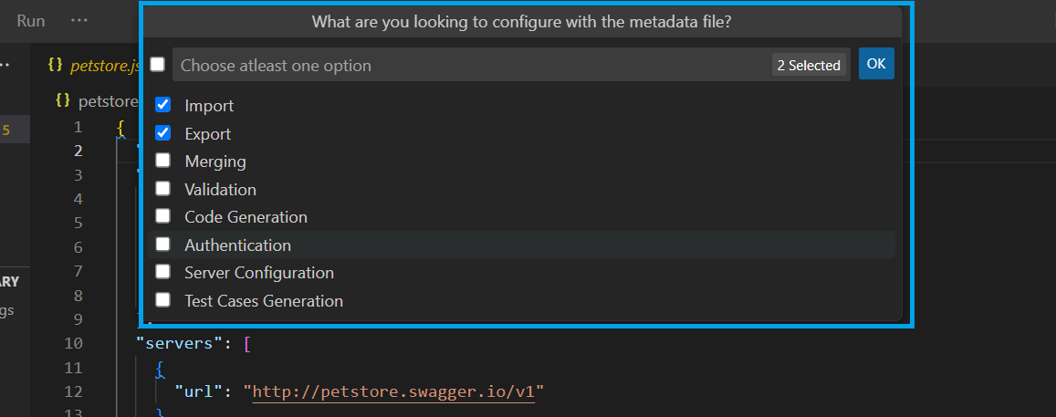 Import Export Configuration